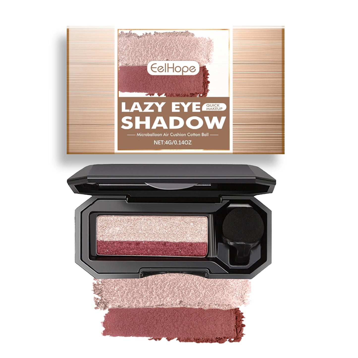 Lazy Eye Shadow Quick Makeup Easy Coloring Waterproof Sweatproof Matte Women Lasting Beauty Two Color Eye Shadow Tray