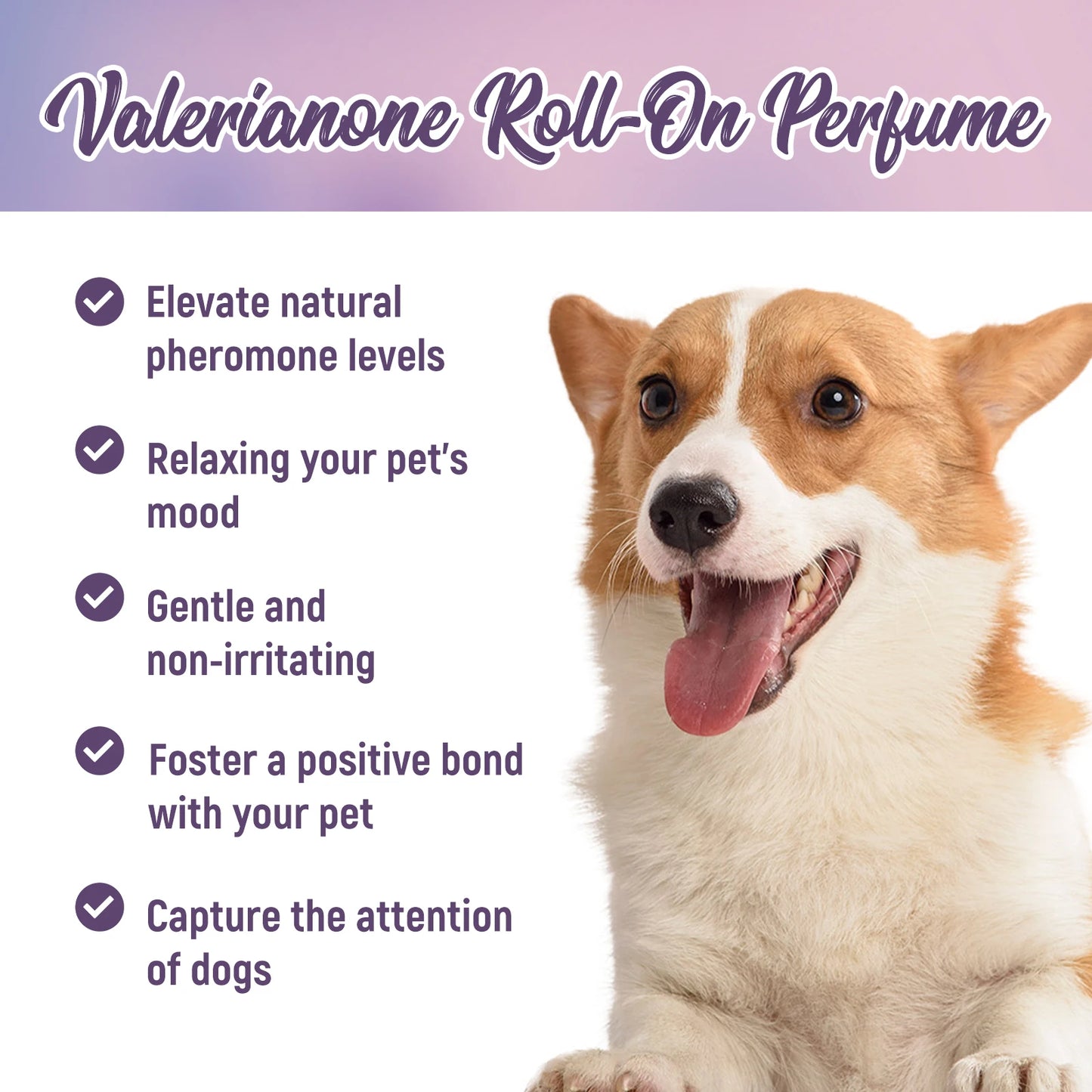 Yegbong 10ml Pet Deodorant Roller Ball Soothe Cats Dogs Emotion Calming Relieve Anxiety Pet Remove Odor Fragrance Roller Ball