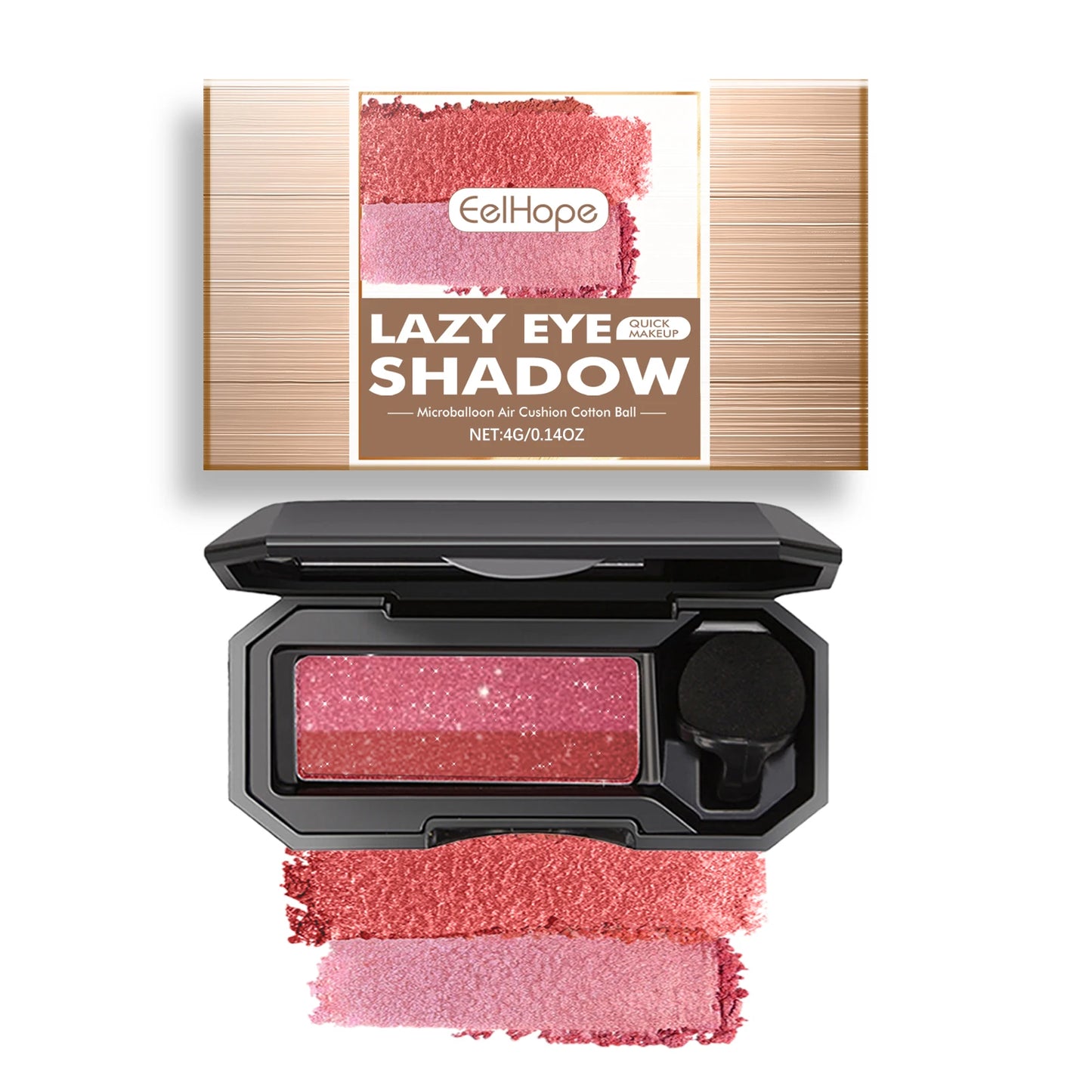 Lazy Eye Shadow Quick Makeup Easy Coloring Waterproof Sweatproof Matte Women Lasting Beauty Two Color Eye Shadow Tray
