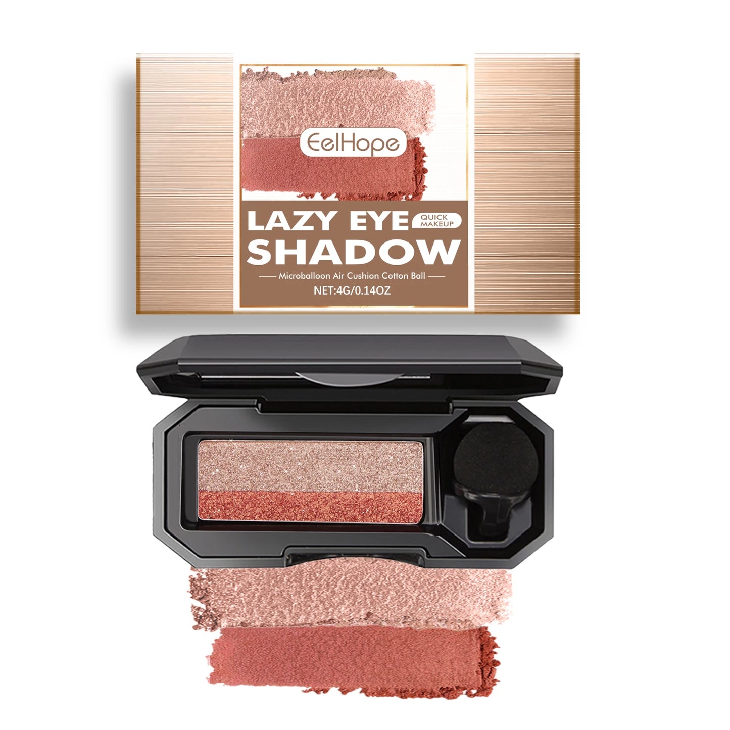 Lazy Eye Shadow Quick Makeup Easy Coloring Waterproof Sweatproof Matte Women Lasting Beauty Two Color Eye Shadow Tray