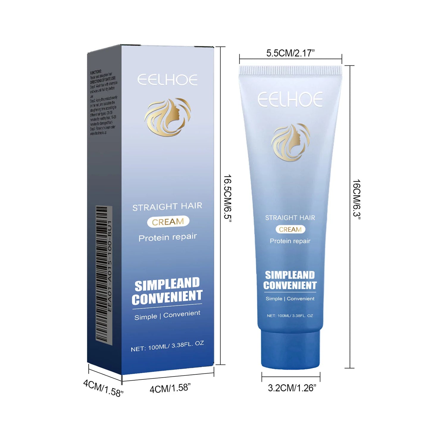 Eelhoe 100ml Keratin Hair Straightening Cream Smoothing Curly Frizzy Hair Care Nourish Scalp Protein Correction Hair Soft Cream
