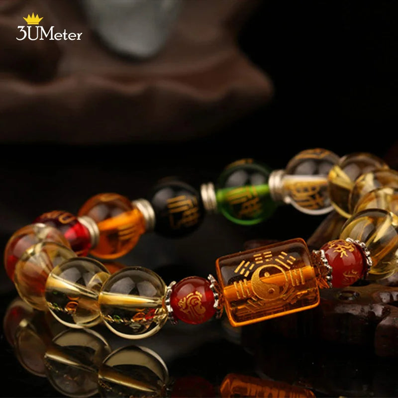 Feng Shui Bracelet Yellow crystal Porsperity Bracelet Five Elements And Four Beasts Bracelets Wealth Good Luck Unisex Jewelry