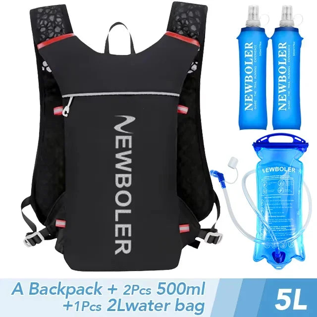 5L Ultra Lightweight Running Backpack Running Trail Hydration Vest Pack Marathon Running Bike Rucksack bag 500ml 2L Soft Flask