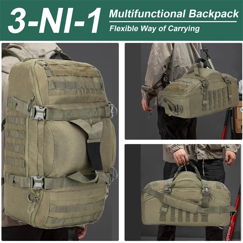 Outdoor Mountaineering Bag Molle Tactical Backpack Large Duffel Bag Hiking Camping Travel Bags