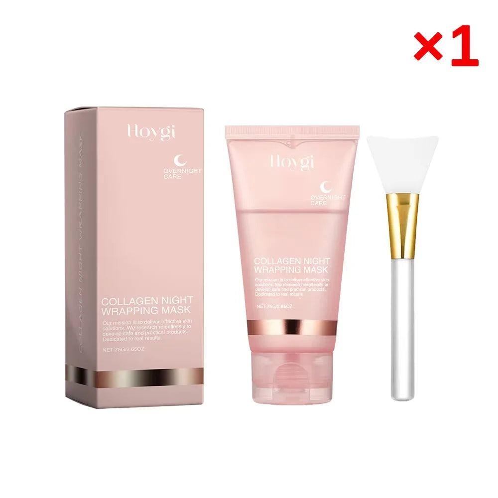 Collagen Peel Mask Cream with Brush Night Sleepping Face Skin Care Moisturizing Brighten Repair Facial Masks Skincare Treatment