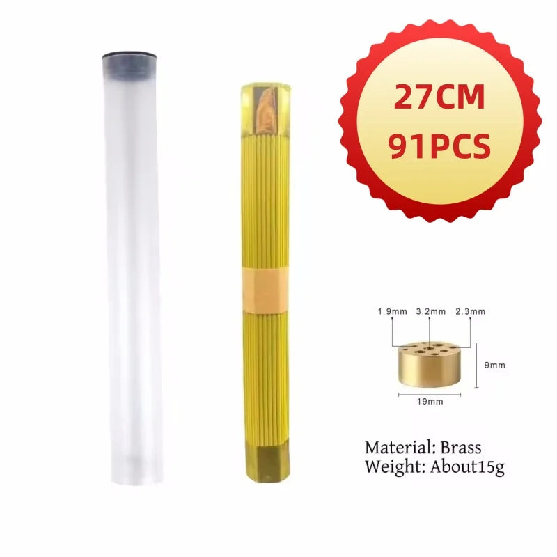 91pcs Natural Blessing Ceremony Incense Praying For Health Love Wealth Natural Sandalwood Incense Sticks With Incense Holder