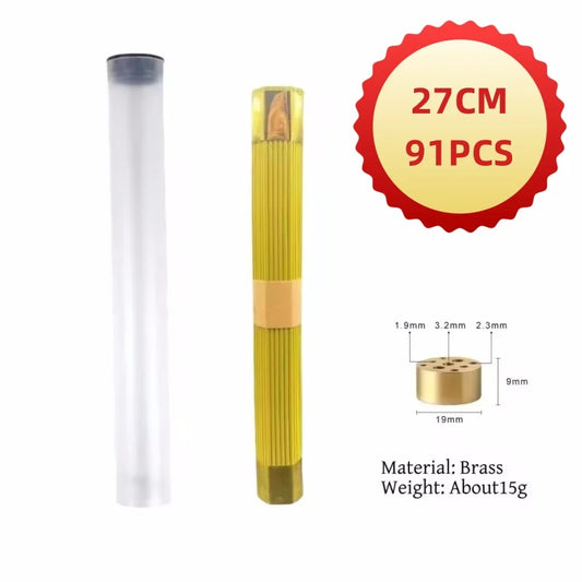 91pcs Natural Blessing Ceremony Incense Praying For Health Love Wealth Natural Sandalwood Incense Sticks With Incense Holder