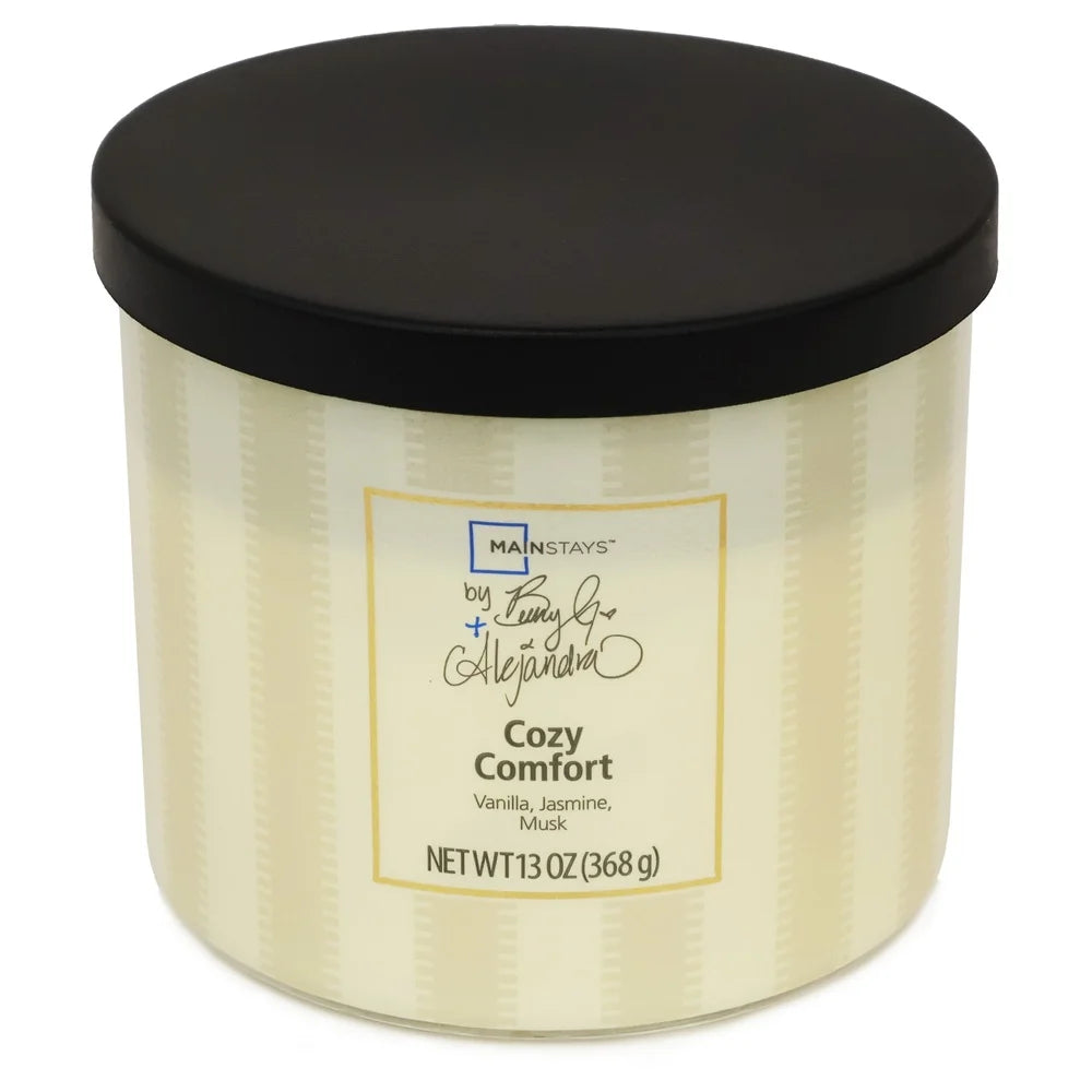Aromatic 3-Wick Candle Cozy Comfort Vanilla Jasmine Musk Home Decor Long Lasting Relaxation Gift Idea Natural Wax
