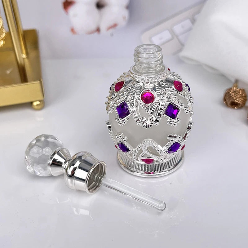 1Pc 15ML Dubai Style Storage Bottle Glass Bottle Refillable Perfume Essential Oil Bottle Special Split Bottle Empty Bottle