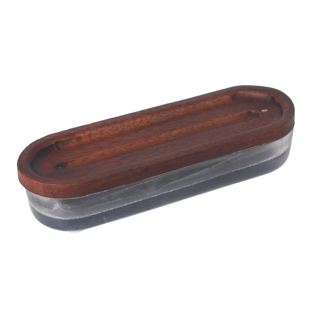 Glass Incense Burner Set 21 Pieces with Wood Lid Elegant Storage Incense Sticks Modern Home Décor Perfect Gift Any Occasion