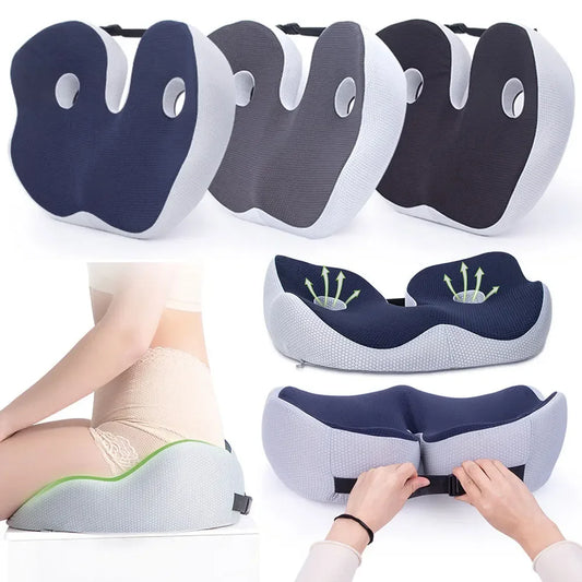 Memory Foam Seat Cushion Thick Chair Cushion Ergonomic Office Chair Cushion Sciatica & Back Support for All-Day Sitting Support