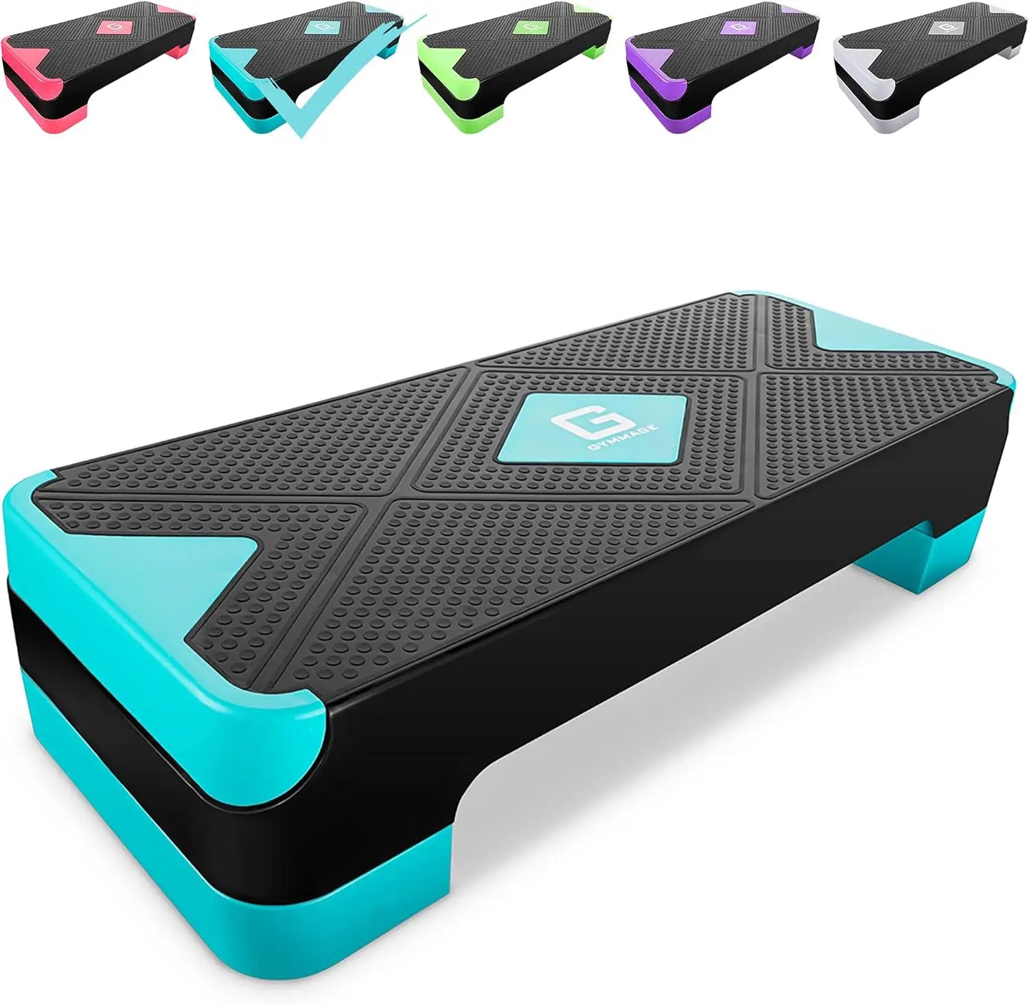 Workout Aerobic Stepper, Aerobic Exercise Step Platform with 2 Risers, Exercise Step Deck for Fitness, 26.5" Trainer