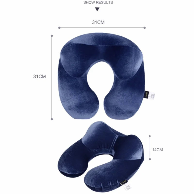 U-shaped Air Travel Pillow Inflatable Neck Pillow Travel Accessories Comfortable Sleep Pillow Portable Neck Protection Pillow