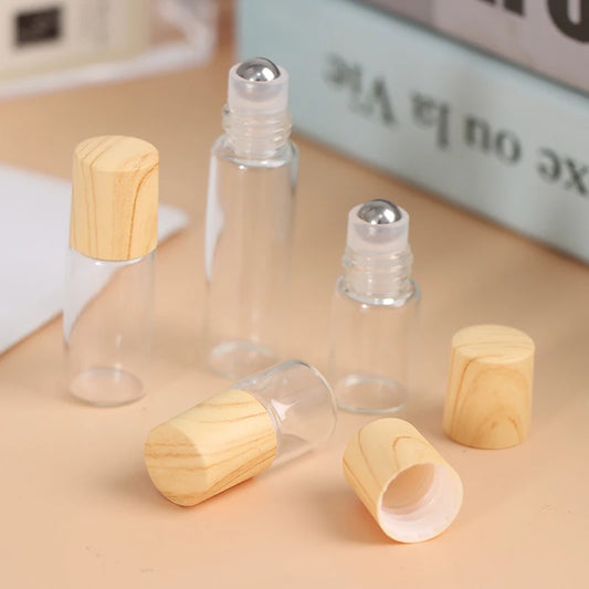 1/2/3/5 ml Roll On Bottle Refillable Empty Glass Essential Oils Perfume Vials
