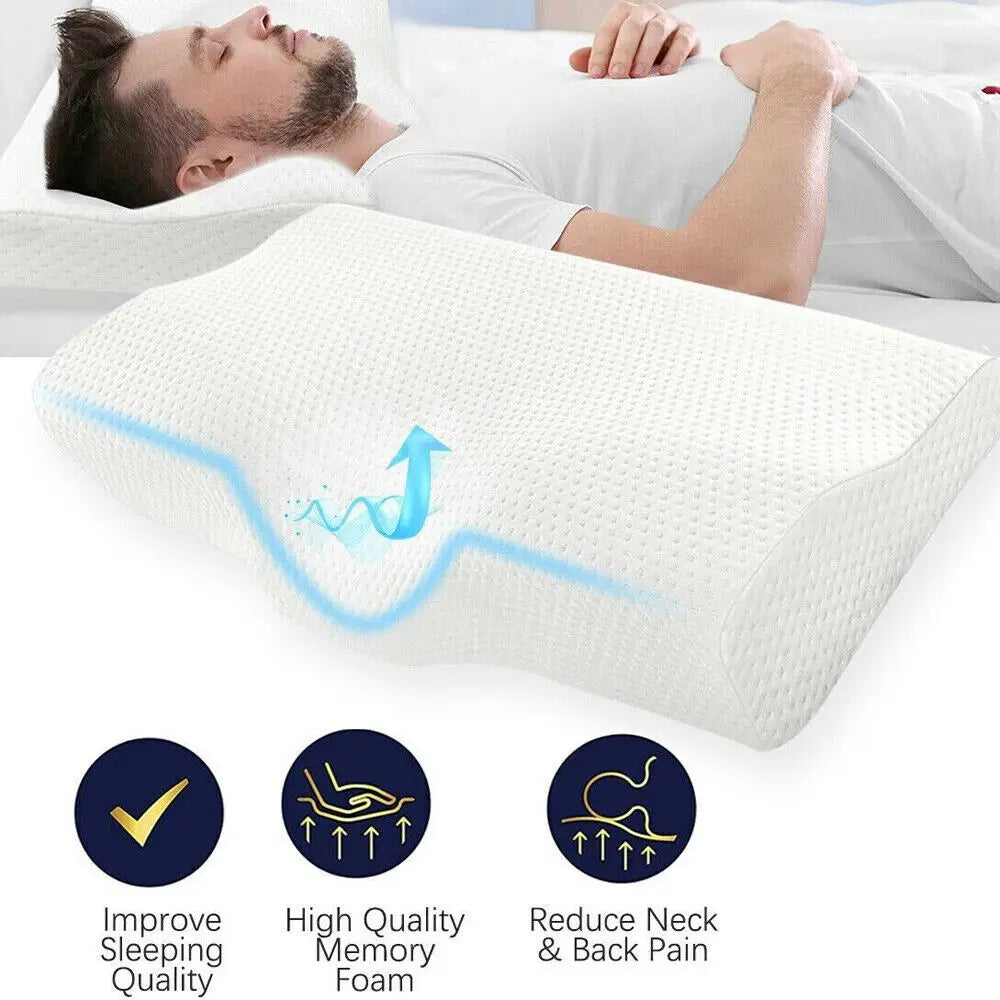 2PCS Cervical Ergonomic Contour Pillows Neck Pain Relief Memory Pillow US