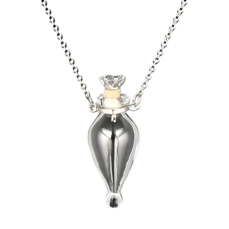 Transparent Heart Vial Bottle Necklaces for Titanium Steel Chain Make a for Wish Blood Vial Necklace Women Jewelry