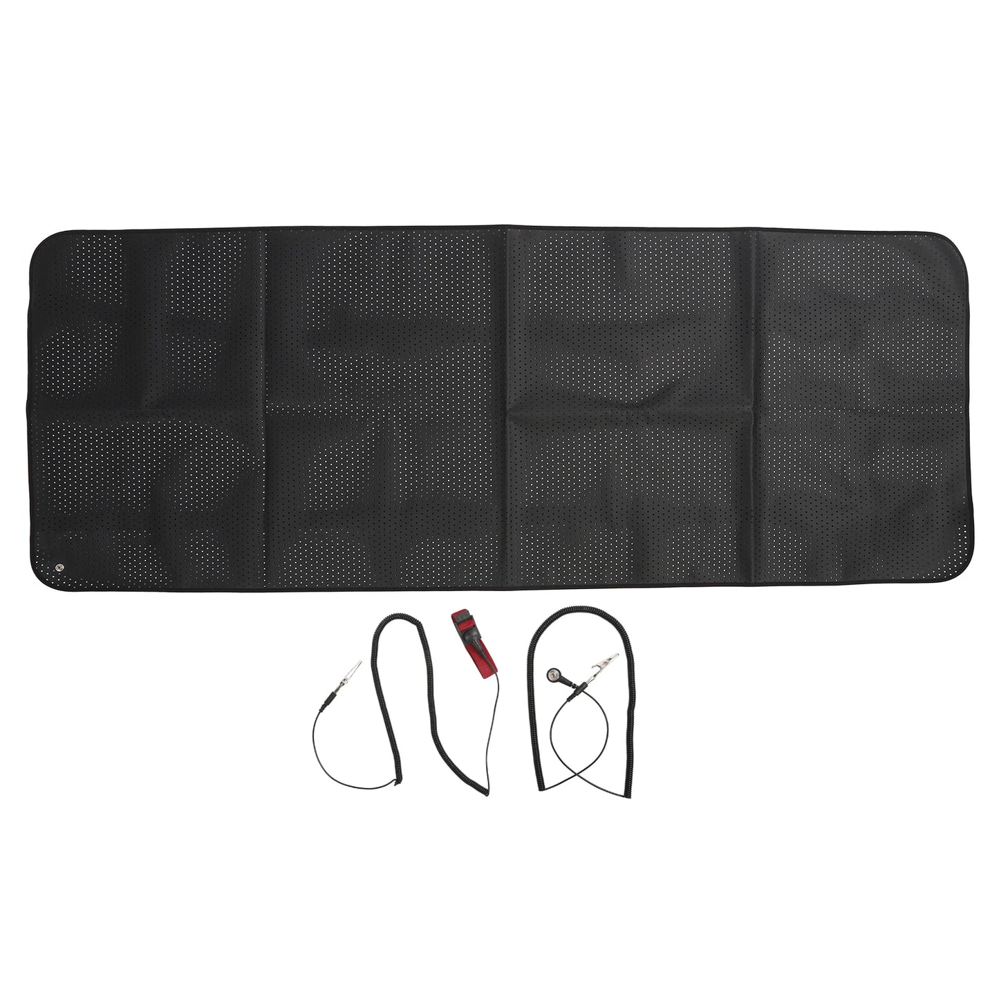 Breathable Hole Grounding Sheet  Anxiety Relief Digestion Meditation Grounding Mat with 16.4ft Cable for Sleeping Black