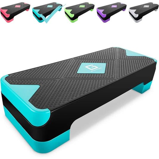 Workout Aerobic Stepper, Aerobic Exercise Step Platform with 2 Risers, Exercise Step Deck for Fitness, 26.5" Trainer