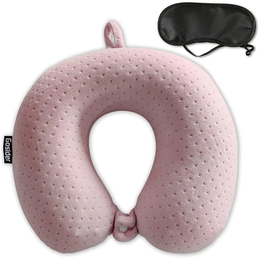 Neck Pillows for Sleeping Travel Pink Travel Pillow Comfortable U Shape Memory Foam Pillows Neck and Head Support Portable Trave