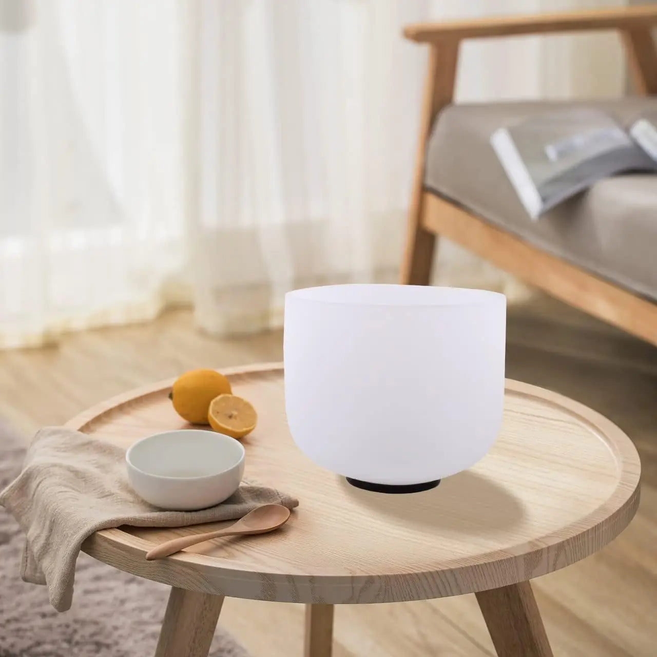 FMTY Perfect Pitch Crystal singing bowls 14"C note sound bowl for healing Mindfulness, Meditation, Yoga, Spiritual and Body Heal