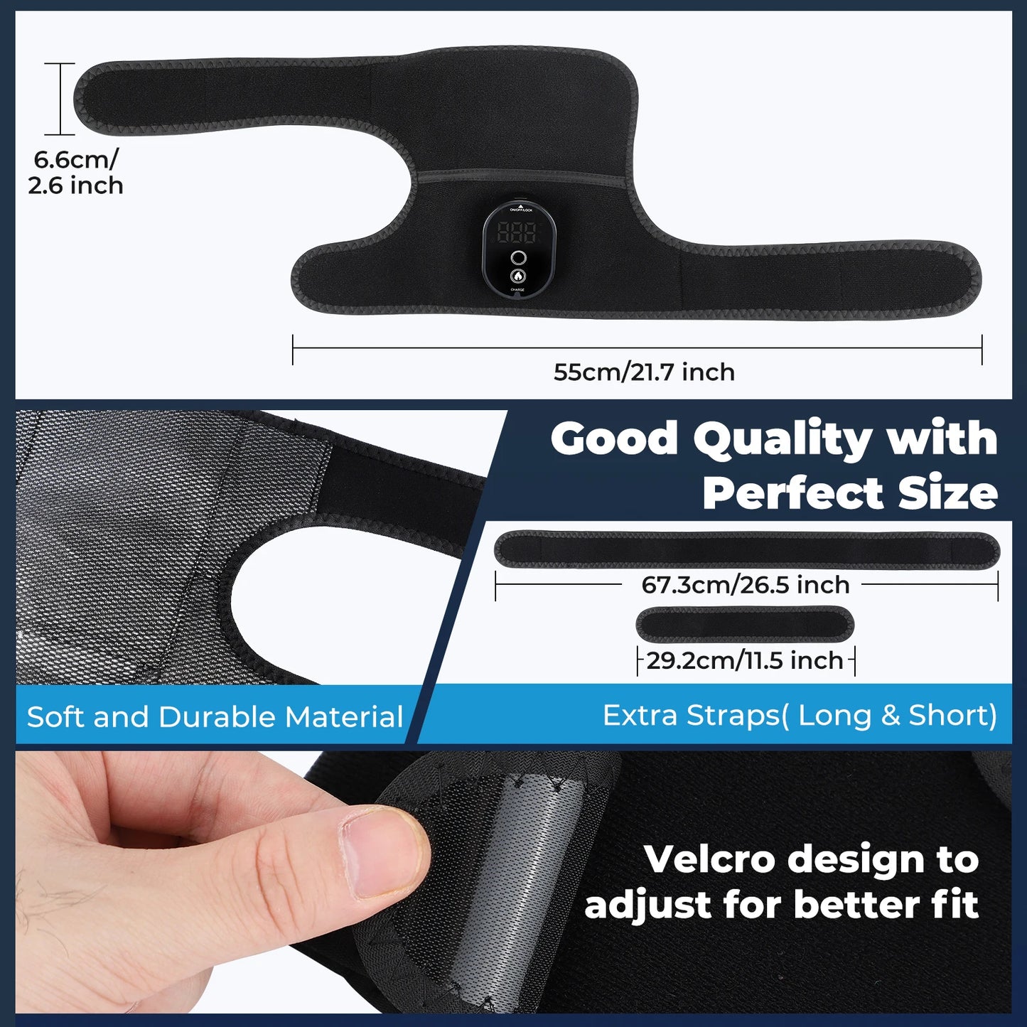Wireless Heating Knee Brace Electric Knee Heating Pad Hot Compress Physiotherapy Arthritis Joint Pain Relief Elbow Shoulder Knee