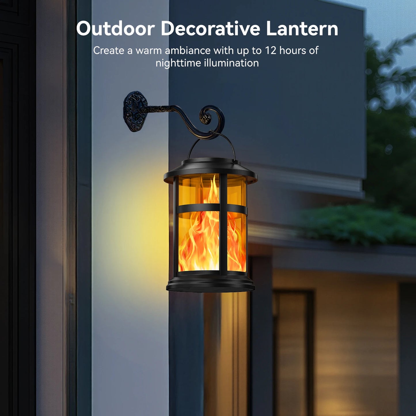 2 Pack Solar Flame LED Lights, 2 Modes, Outdoor Lanterns for Yard, Garden, Camping Decor and Gifts