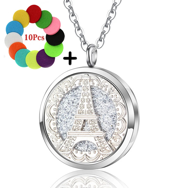 High Quality Patterns Tree of Life Aromatherapy Diffuser Pendant Perfume Locket Women Essential Oil Necklace Jewelry Wholesale