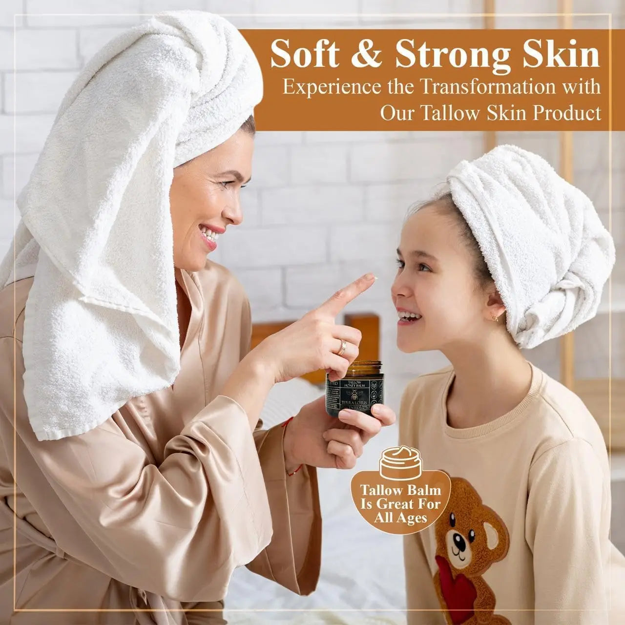 Terra Lotus - Organic Grass-Fed Beef Tallow Balm with Raw Honey - Moisturizing Cream for Soft, Smooth Skin - Handmade