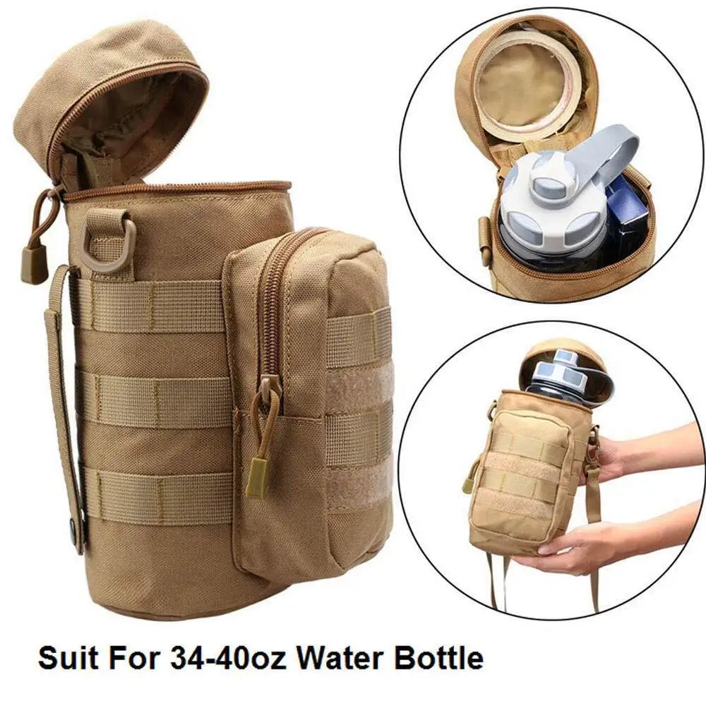 Tactical Molle Water Bottle Pouch Water Bottle Holder Bag Accessory Pouch Cycling Hiking Camping Pack Water Kettle Pouch Holder