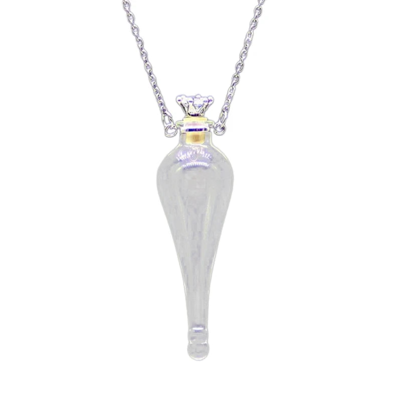 Transparent Heart Vial Bottle Necklaces for Titanium Steel Chain Make a for Wish Blood Vial Necklace Women Jewelry