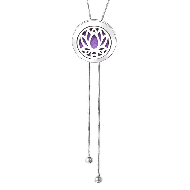 Adjustable Snake Chain Aromatherapy Perfume Essential Oil Diffuser Pendant Necklace Sweater Chain Jewelry Accessories Gifts