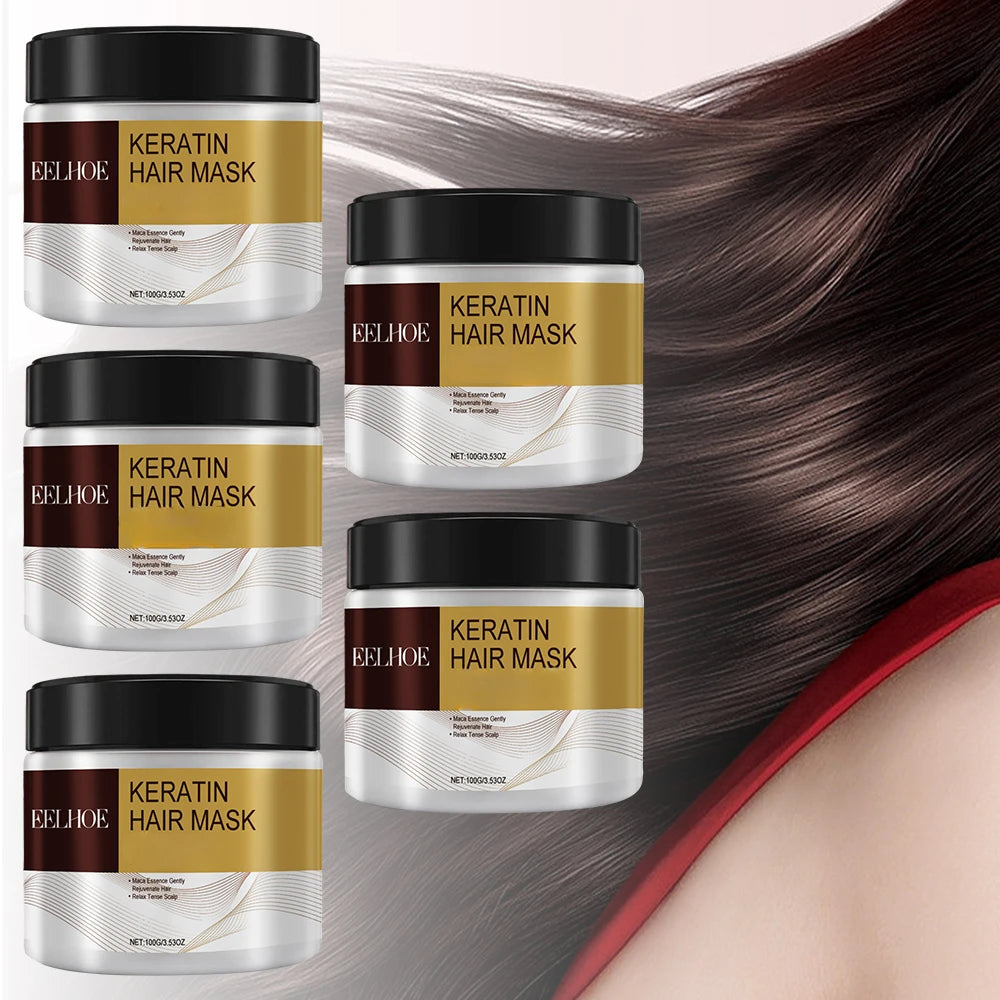 Deep Nourishing Keratin Care Hair Mask Moisturizing Repairing Damaged Frizzy Hairs Smooth Straighten Soft Hair Care 1/3/5/10pcs