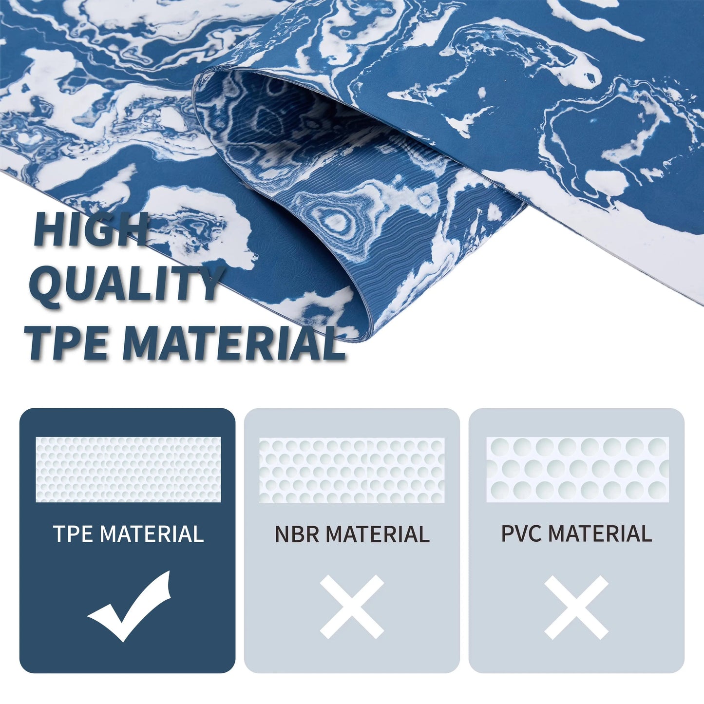 Yoga Mat, Exercise Yoga Mat Print with Non-Slip Design, Professional TPE Exericise Mat,Pilates Fitness and Floor Exercises