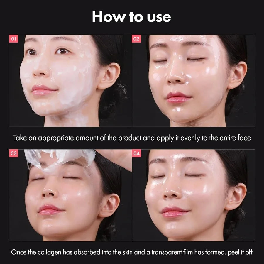 Real Collagen Fit Hydrolyzed Collagen Wrapping Mask Peel Off Facial Mask for elasticity Hydrating Glow Glass Skin Face Moisturi