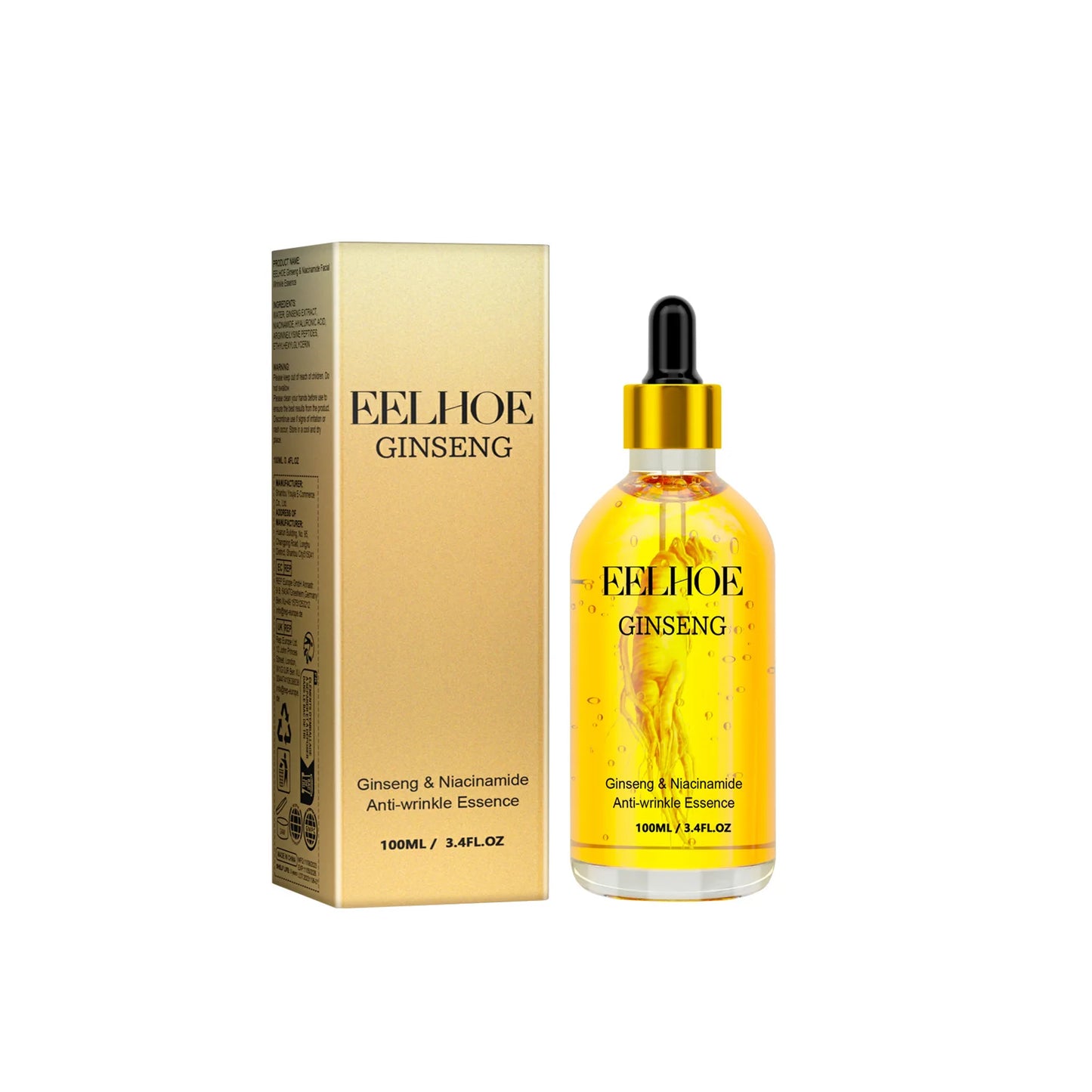 Ginseng Face Anti Wrinkle Serum Reduce Fine Lines Tightening Hydrating Anti-aging Plumping Face Smooth Skin Care Serum