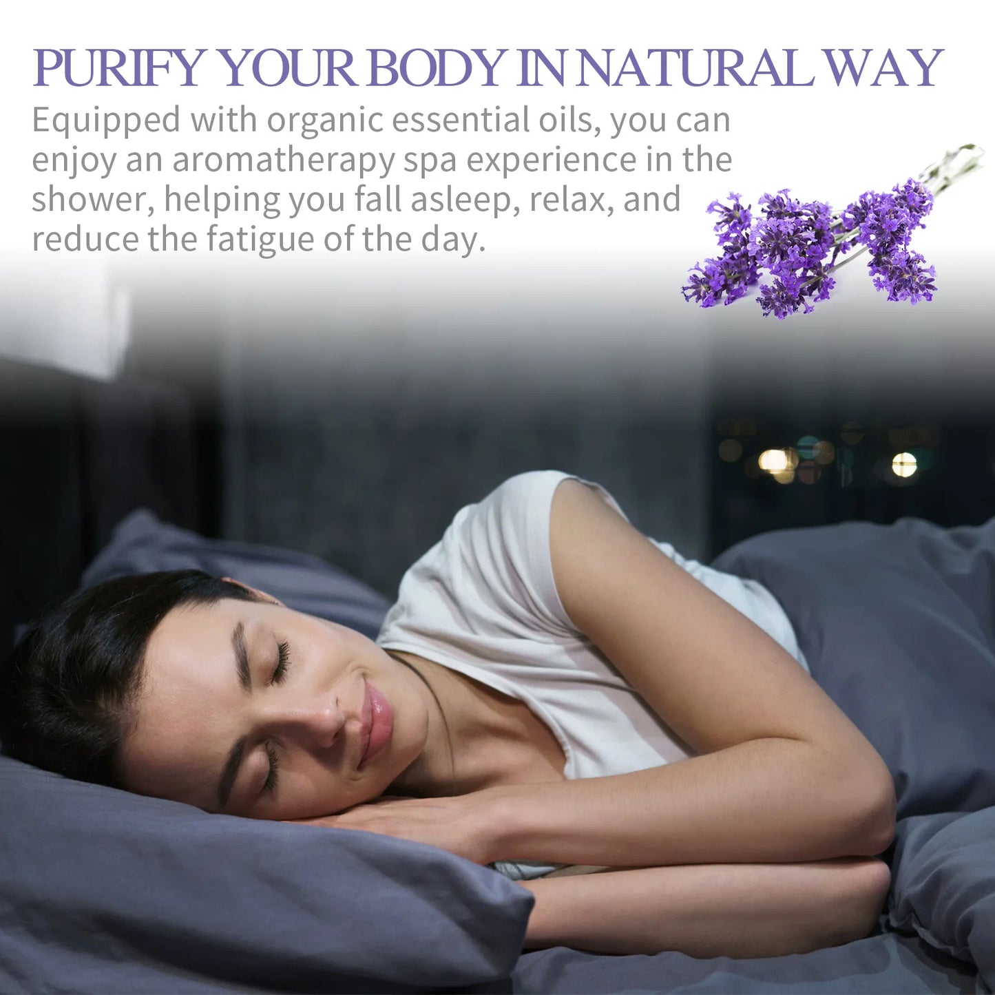 Lavender Shower Tablets Long-Lasting Fragrance Bath Bombs Stress Relief Nighttime Spa Body Aromatherapy Shower Steamers