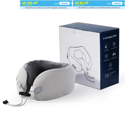 Massage Pillows U-Shaped Neck Massager Kneading Massage Hot Compress Vibration Relieve Neck Fatigue