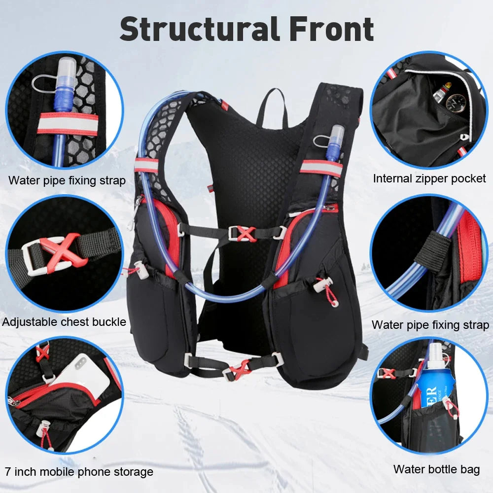 5L Ultra Lightweight Running Backpack Running Trail Hydration Vest Pack Marathon Running Bike Rucksack bag 500ml 2L Soft Flask