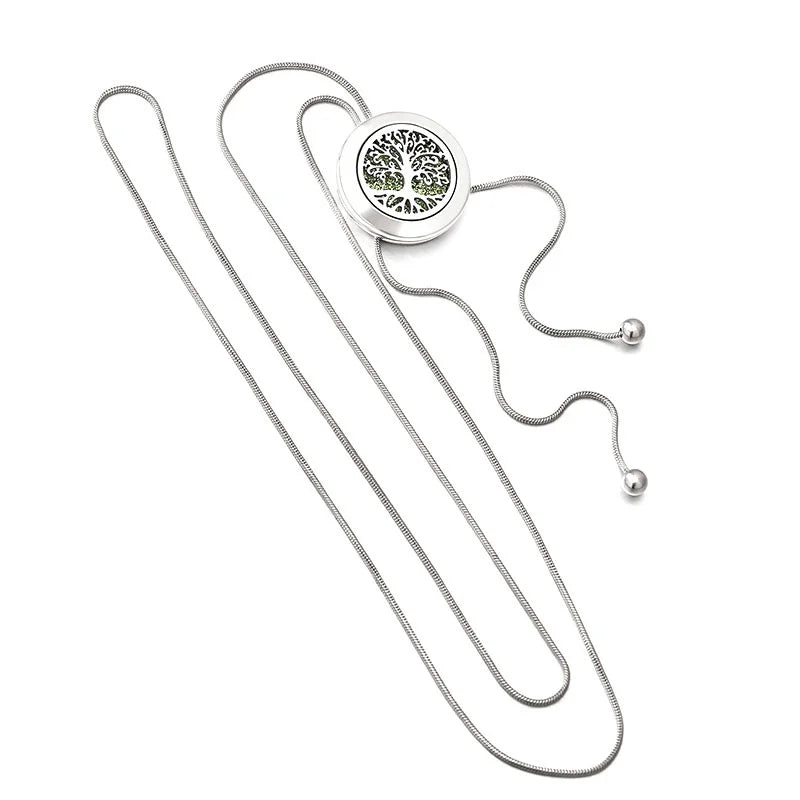 Adjustable Snake Chain Aromatherapy Perfume Essential Oil Diffuser Pendant Necklace Sweater Chain Jewelry Accessories Gifts