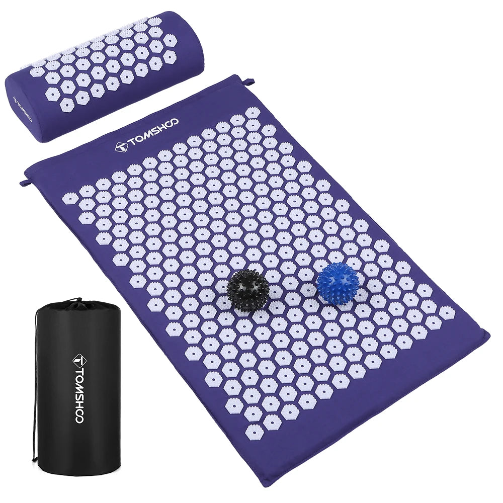 Massager Cushion Massage Yoga Mat Acupressure Relieve Pain Stress Back Body Pain Spike Mat Acupuncture Mat And Pillow Set