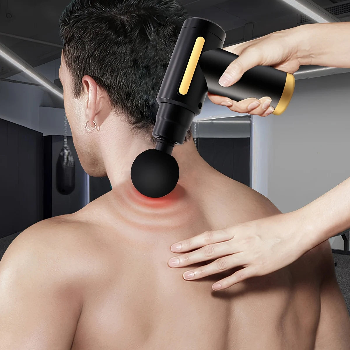 Portable digital fascia gun, convenient electric massager, LED display screen with six adjustable levels,silent and long-lasting
