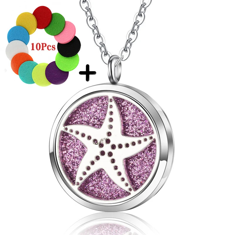 High Quality Patterns Tree of Life Aromatherapy Diffuser Pendant Perfume Locket Women Essential Oil Necklace Jewelry Wholesale
