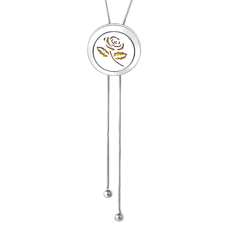Adjustable Snake Chain Aromatherapy Perfume Essential Oil Diffuser Pendant Necklace Sweater Chain Jewelry Accessories Gifts