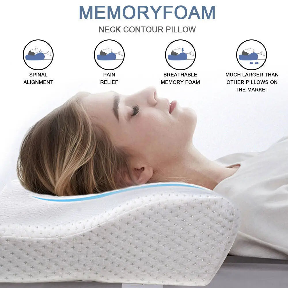 2PCS Cervical Ergonomic Contour Pillows Neck Pain Relief Memory Pillow US