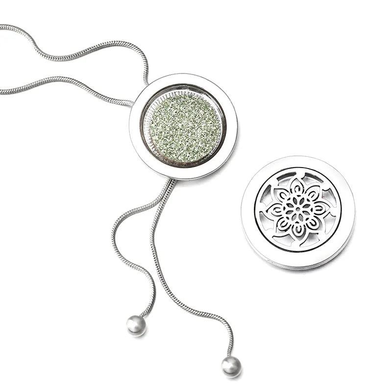 Adjustable Snake Chain Aromatherapy Perfume Essential Oil Diffuser Pendant Necklace Sweater Chain Jewelry Accessories Gifts