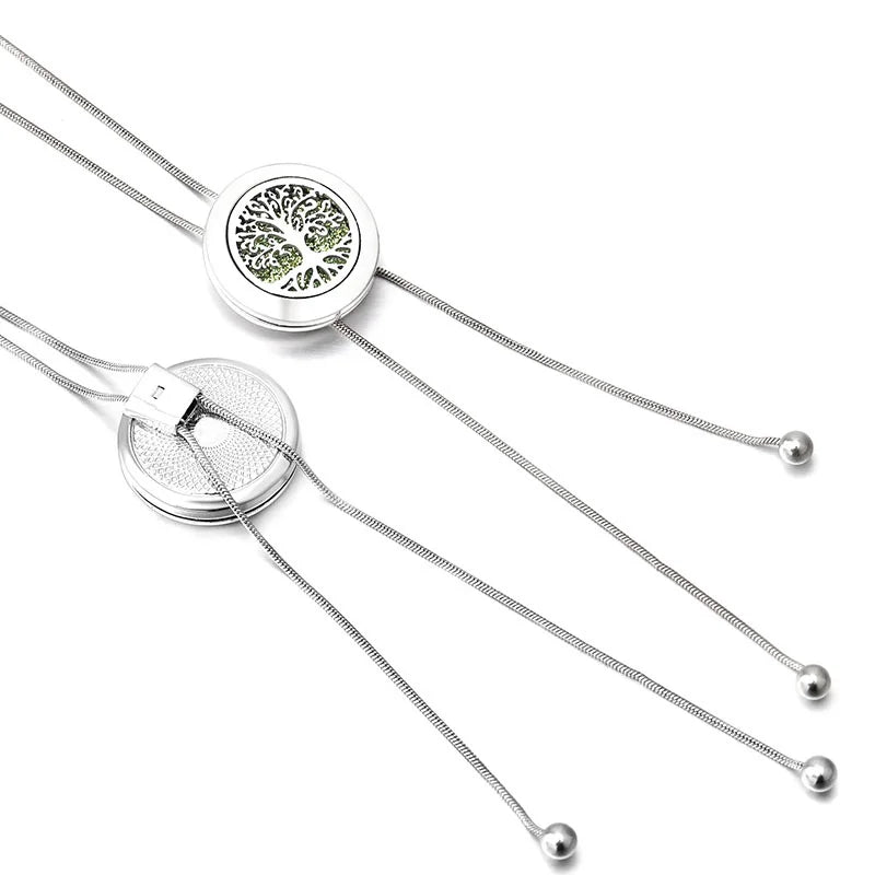 Adjustable Snake Chain Aromatherapy Perfume Essential Oil Diffuser Pendant Necklace Sweater Chain Jewelry Accessories Gifts