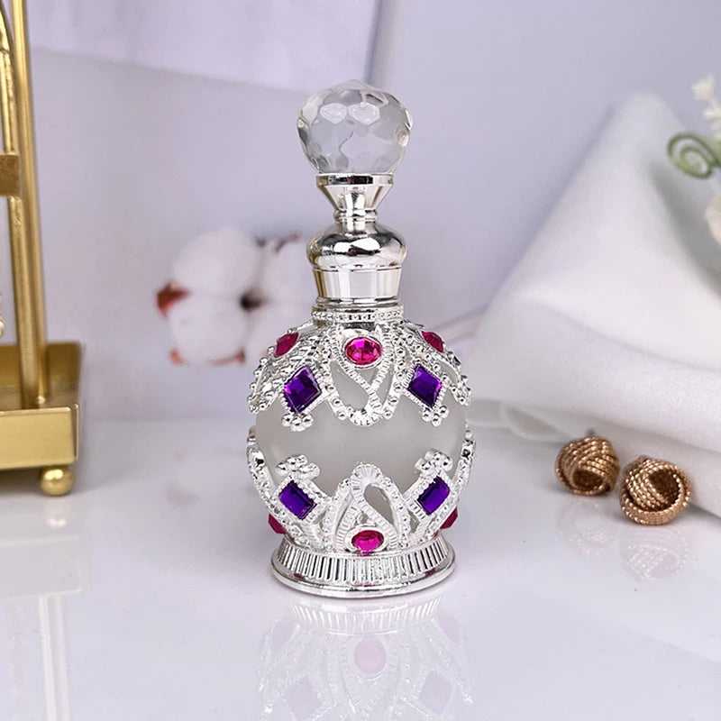 1Pc 15ML Dubai Style Storage Bottle Glass Bottle Refillable Perfume Essential Oil Bottle Special Split Bottle Empty Bottle