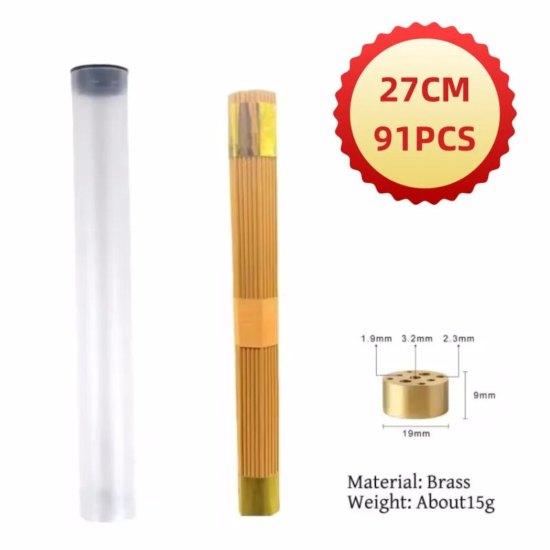 91pcs Natural Blessing Ceremony Incense Praying For Health Love Wealth Natural Sandalwood Incense Sticks With Incense Holder