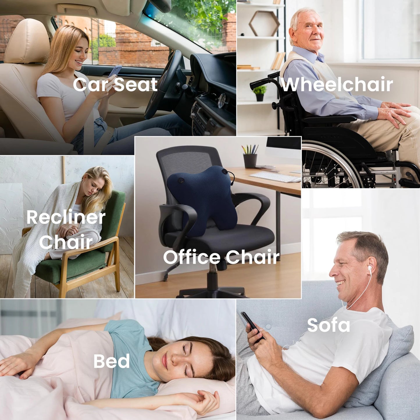 Back Massage Pillow with Heat Cordless Neck Massagers for Relax Deep Tissue Shiatsu Massagers for Full Body message