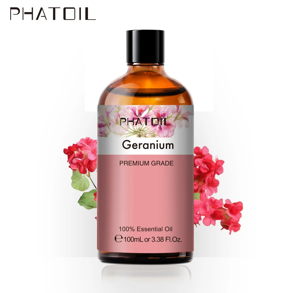100ML Pure Natural Rose Essential Oils Humidifier Diffuser Lavender Vanilla Peppermint Geranium Cloves Basil Tea Tree Aroma Oil